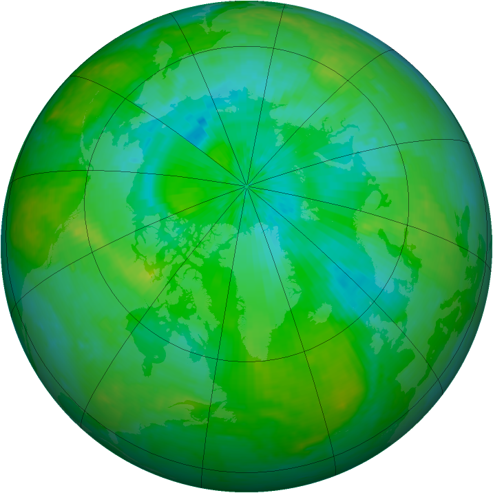 Arctic ozone map for 09 August 2003